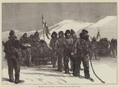 The North Pole Expedition, the Western Sledge Party About to Start by Sir John Charles Robinson